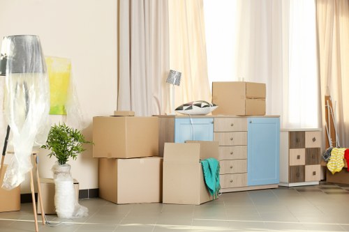 Local removals team helping with a flat move in Removalvan