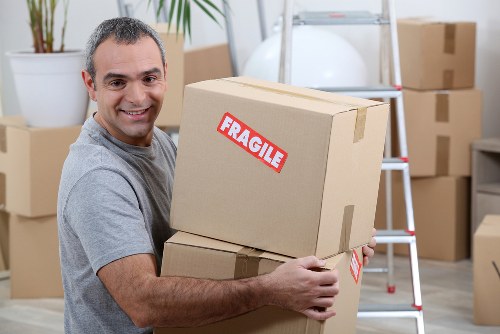 Local office move planning with furniture and equipment arranged for transport