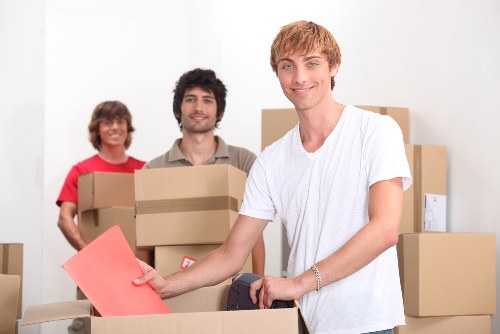Removal van loaded with furniture and boxes for a local move in Removalvan